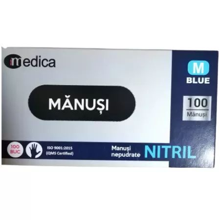 MEDICA MANUSI EXAMINARE NITRIL NEPUDRATE M 100 BUC