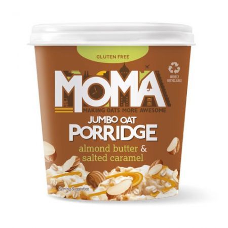 Porridge fara gluten cu unt, migdale si caramel sarat, 55 g, Moma