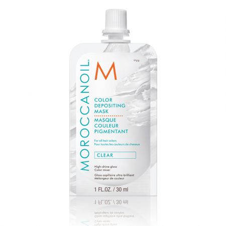 Masca gloss cu efect stralucitor pentru par Color Depositing Clear, 30 ml, Moroccanoil