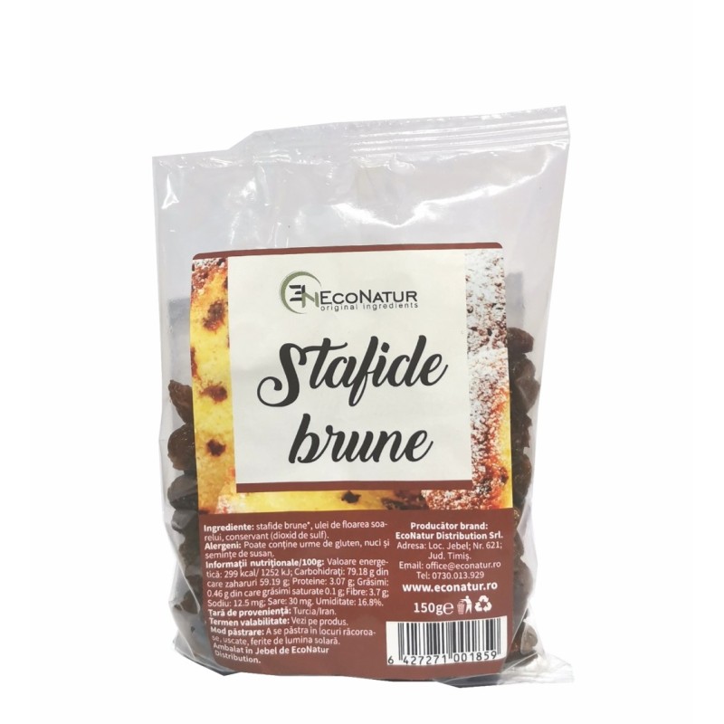 Stafide brune, 150 g, EcoNatur