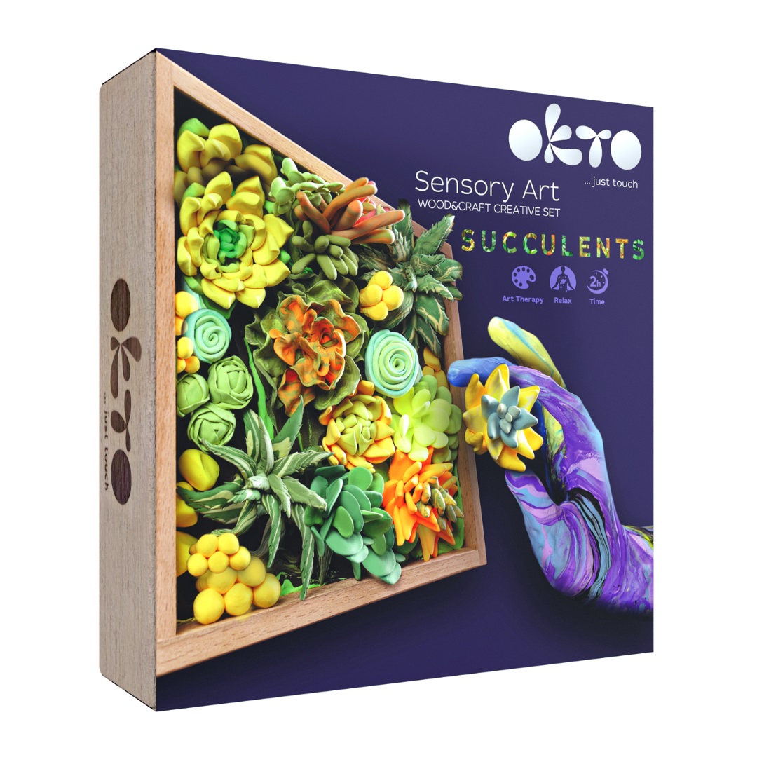 Set creatie Succulents Wood&Craft, 21 x 21 cm, +12 ani, Energy, Okto