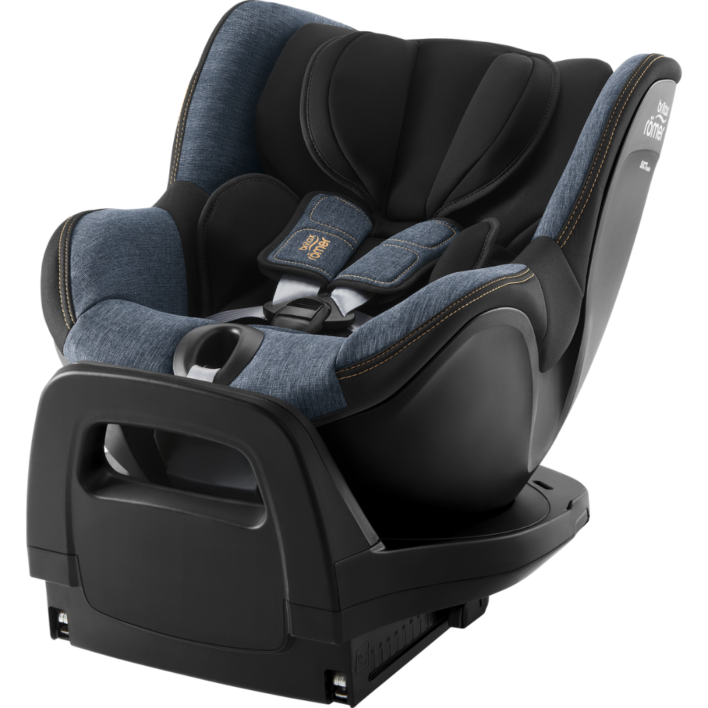 Scaun auto rotativ pentru copii cu baza inclusa Dualfix Pro i-Size, 40-105 cm, Blue Marble, Britax
