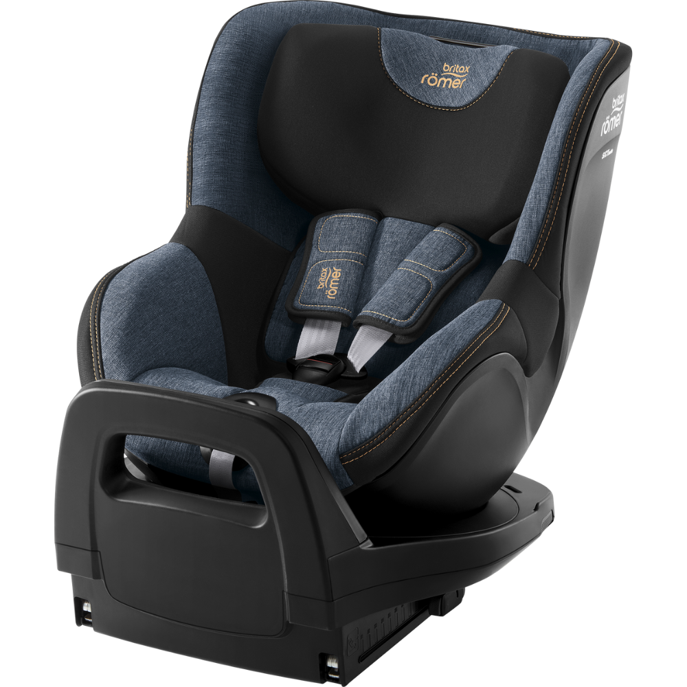 Scaun auto rotativ pentru copii cu baza inclusa Dualfix Pro M i-Size, 61-105 cm, Blue Marble, Britax 580041