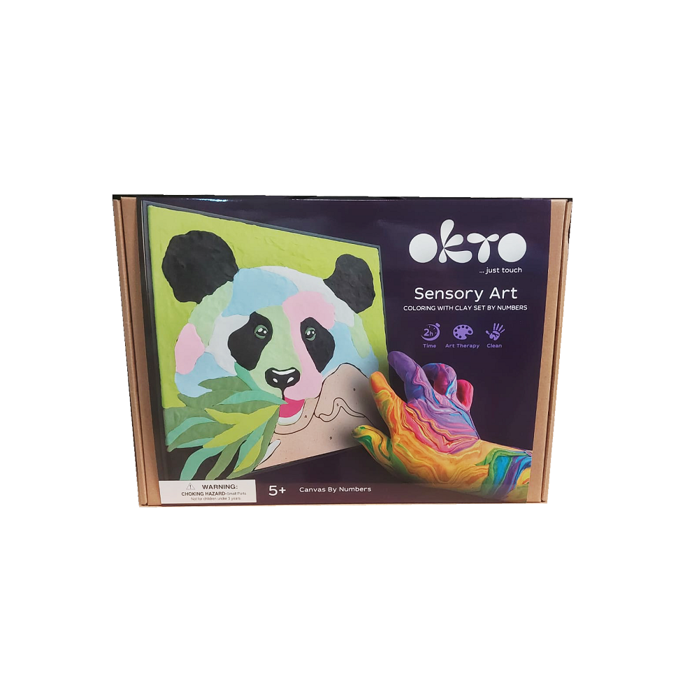 Set de colorat cu lut, 29 x 29 cm, Panda, Okto