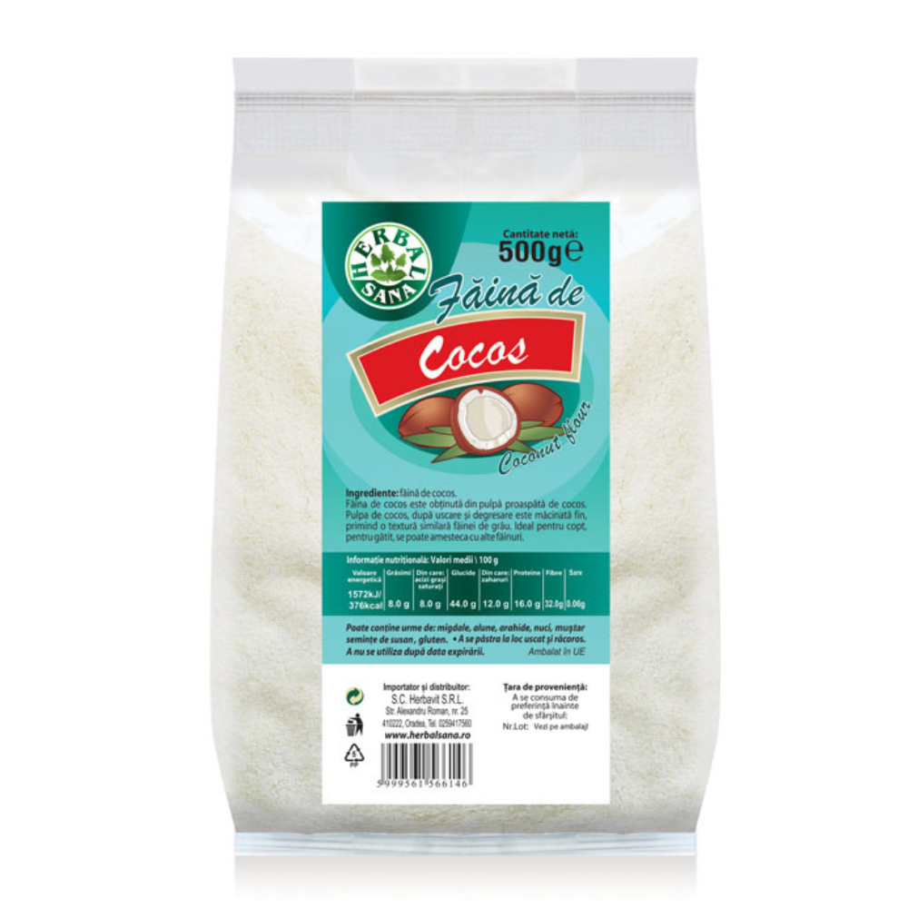 Faina de cocos, 500 g, Herbal Sana