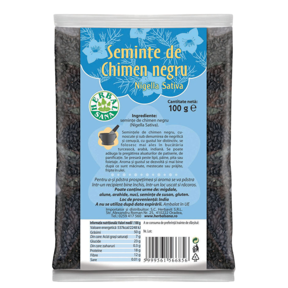 Seminte de chimen negru, 100 g, Herbal Sana
