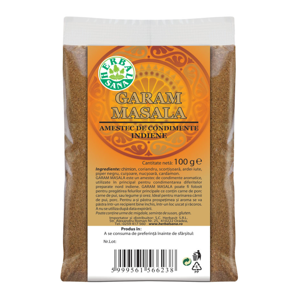 Garam Masala amestec de condimente indiene, 100 g, Herbal Sana