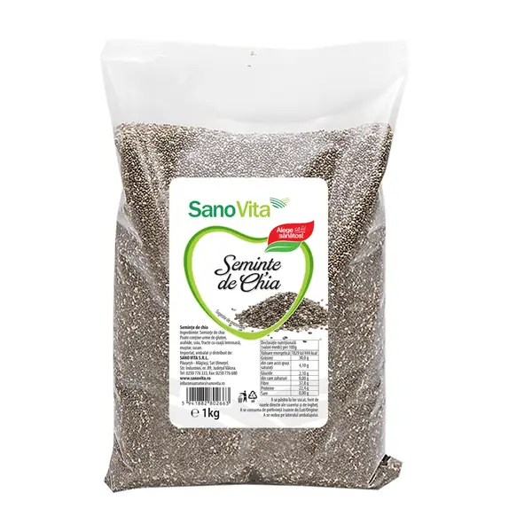 Seminte de chia, 1 kg, Sanovita