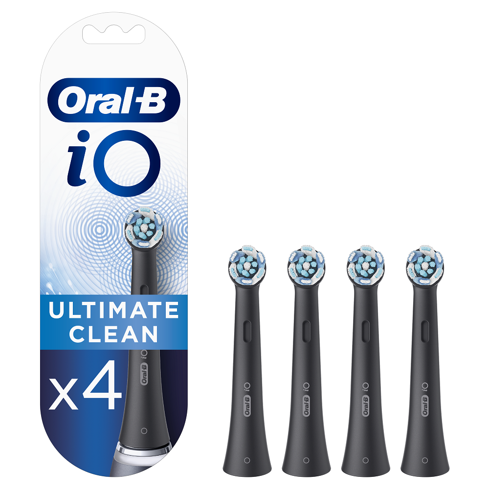 Rezerve pentru periuta de dinti electrica iO Ultimate Clean, 4 bucati, Negru, Oral-B