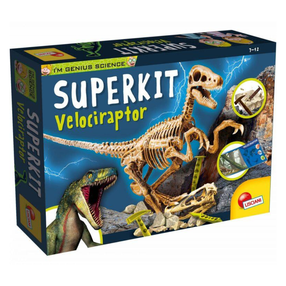 Experimentele micului geniu Kit Paleontologie Velociraptor, 7-12 ani, Lisciani
