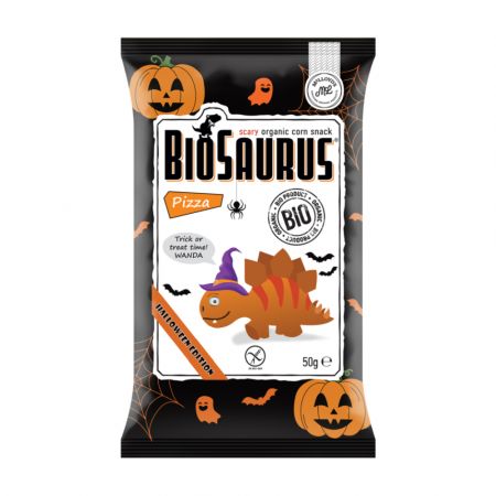 Snacksuri Bio cu aroma de pizza Biosaurus Halloween Edition