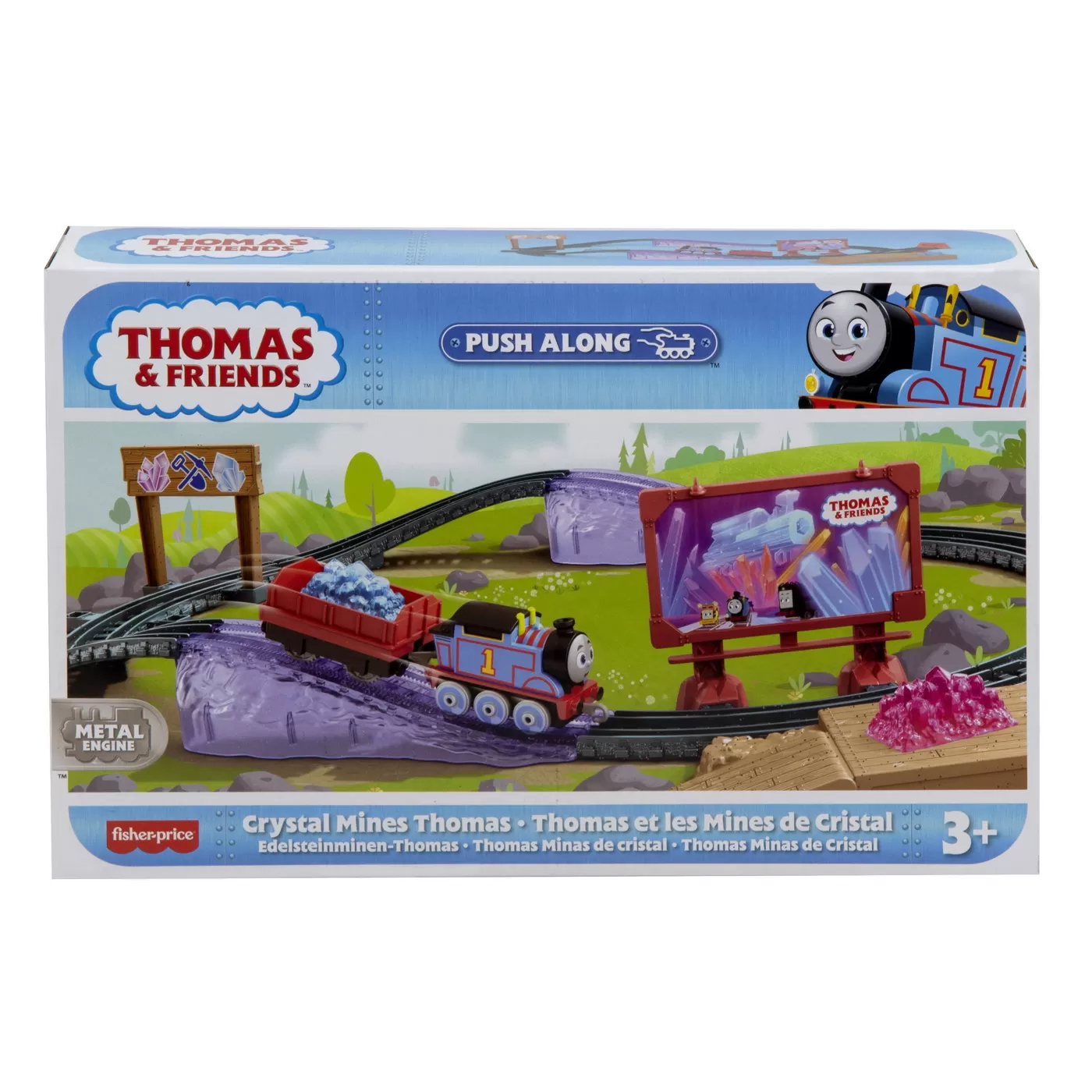 Set de joaca cu locomotiva si accesorii Thomas Crystal Mines, Thomas
