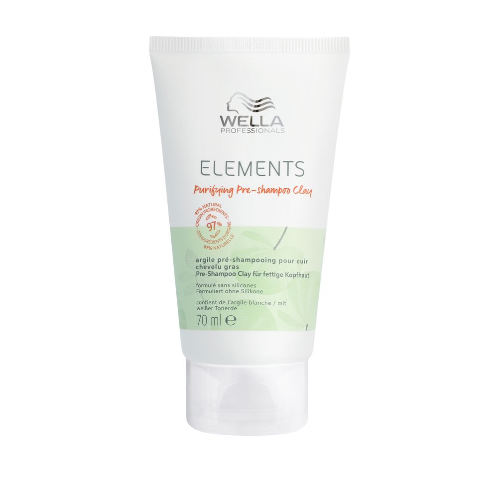 Tratament pre-samponare cu argila pentru scalpul gras Elements Pre-Shampoo Clay, 70 ml, Wella Professionals
