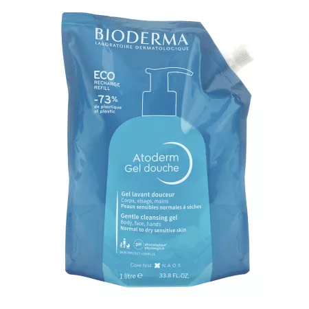 Rezerva Eco Gel de dus Atoderm, 1000 ml, Bioderma
