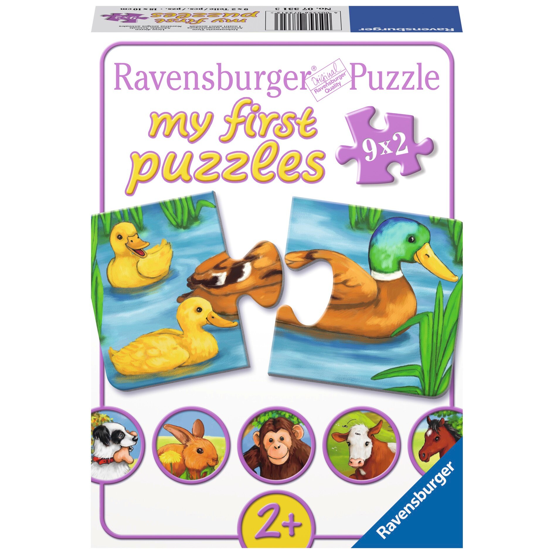 Puzzle animale adorabile, 9 x 2 piese, Ravensburger