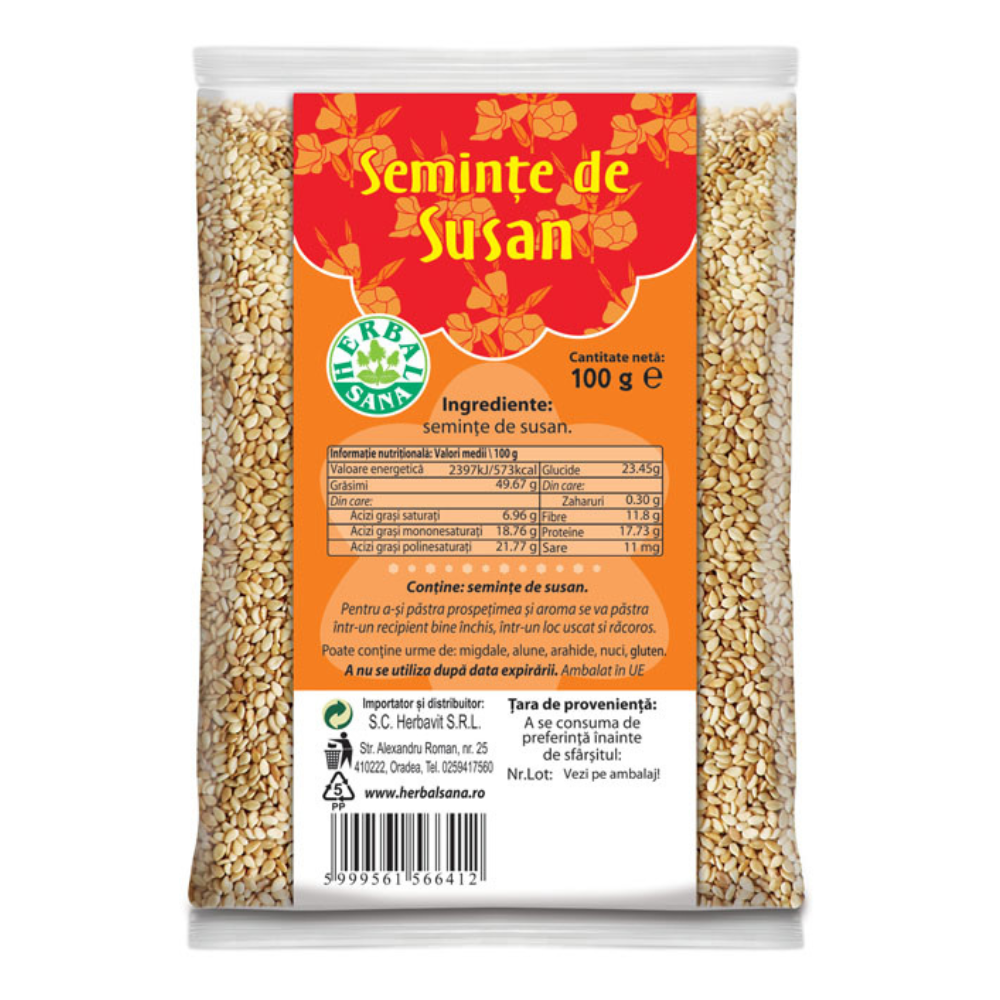 Seminte de susan, 100 g, Herbal Sana