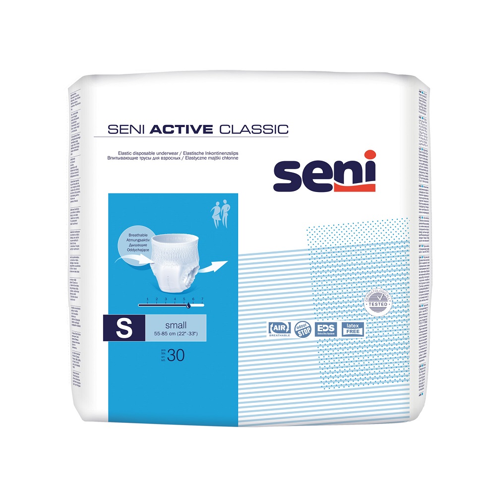 Chilot elastic absorbant Active Classic, Small, 30 bucati, Seni