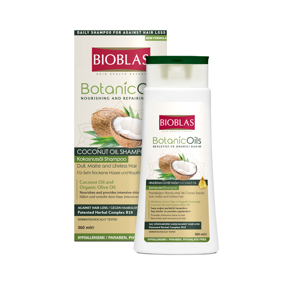 Sampon pentru par Botanics Oils Coconut, 360 ml, Bioblas