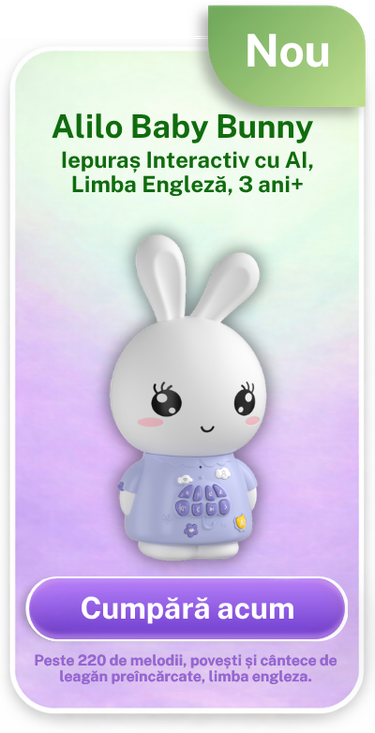 Iepuras Interactiv cu AI, Limba Engleza, 3 ani+, Alilo Baby Bunny