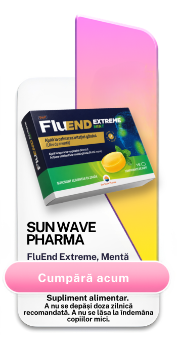 FluEnd Extreme, Menta, 16 comprimate de supt, Sun Wave Pharma