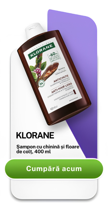 Sampon impotriva caderii parului cu chinina si floare de colt Bio, 400 ml, Klorane 