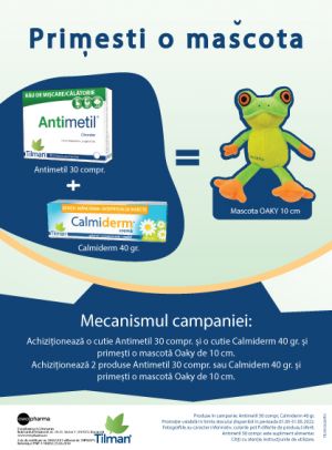 Antimetil si Calmiderm cu produs promotional