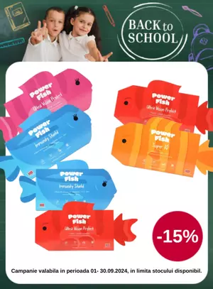 Back to School cu 15% reducere la PowerFish