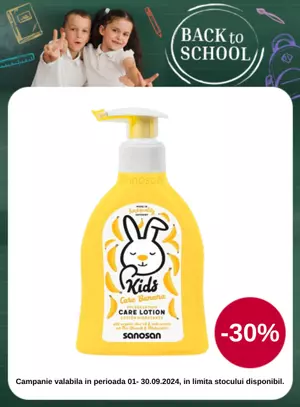 Back to School cu 30% reducere la Sanosan