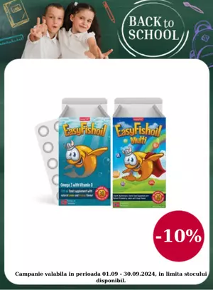 Back to school cu reducere 10% la EasyVit