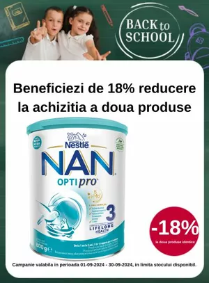 Back to School cu reducere 18% la doua produse Nan 3 Optipro