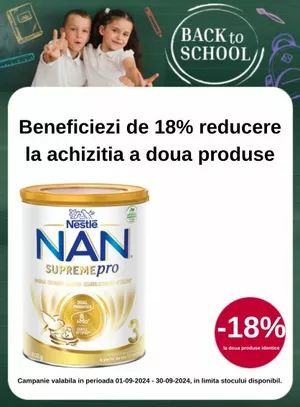 Back to School cu reducere 18% la doua produse Nan 3 Supreme