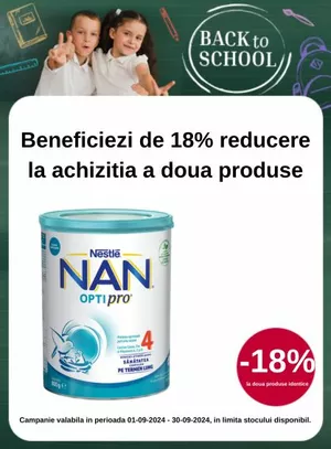 Back to School cu reducere 18% la doua produse Nan 4 Optipro