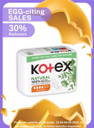 Egg-citing Sales cu reducere 30% la Kotex