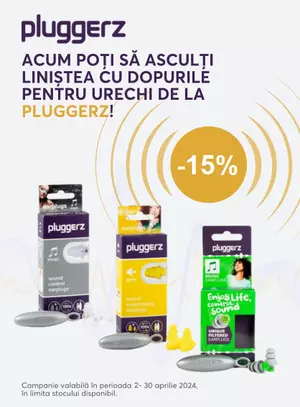 Promotie cu 15% reducere la Pluggerz