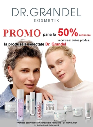 Promotie cu 50% reducere la al doilea produs cumparat  Dr Grandel