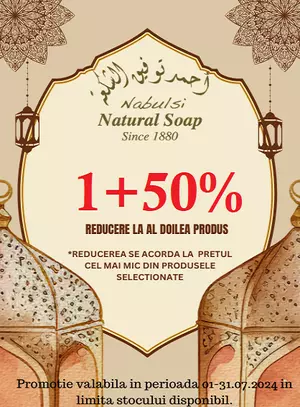 Promotie cu 50% reducere la al doilea produs cumparat Nabulsi