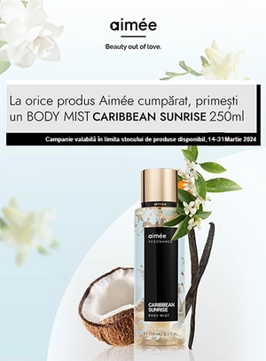 Promotie cu produs promotional Aimee Mist pentru corp Caribbean Sunrise Resonance 250 ml