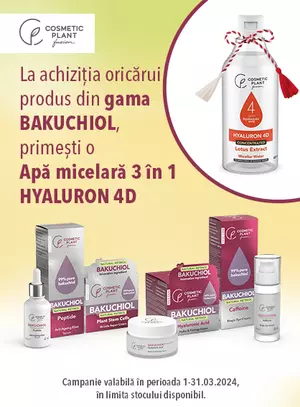 Promotie cu produs promotional Cosmetic Plant Apa micelara 3 in 1 pentru toate tipurile de ten 400 ml