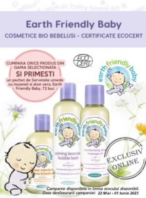 Promotie cu produs promotional Earth Friendly Baby Servetele umede cu musetel si aloe vera 72 bucati