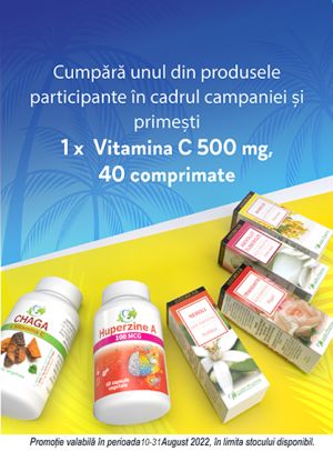Promotie cu produs promotional Justin Pharma Vitamina C  40 capsule
