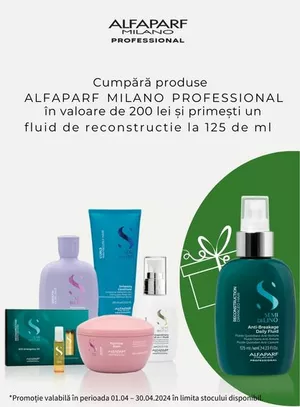 Promotie cu produs promotional la Alfaparf