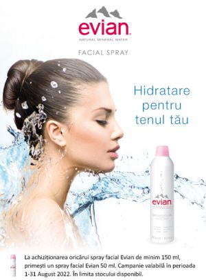 Promotie cu produs promotional la Evian