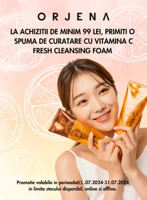 Promotie cu produs promotional Orjena Spuma de curatare cu Vitamin C Fresh Cleansing Foam 180 ml