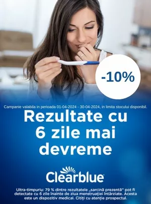 Promotie cu reducere 10% la Clearblue