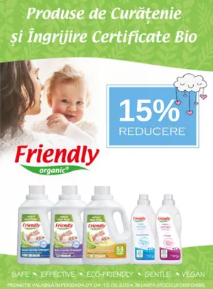 Promotie cu reducere 15% la Friendly Organic