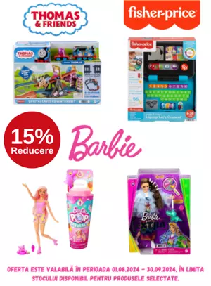 Promotie cu reducere 15% la Mattel