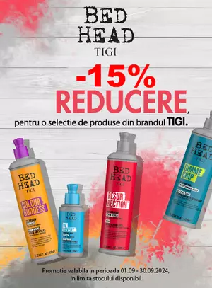 Promotie cu reducere 15% la Tigi