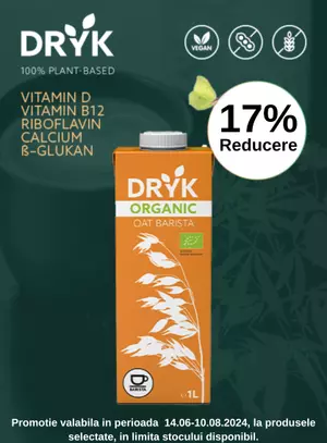 Promotie cu reducere 17% la Dryk Bautura vegetala de ovaz Barista