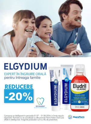 Promotie cu reducere 20% la Elgydium si Eludril