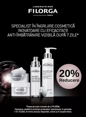 Promotie cu reducere 20% la Filorga